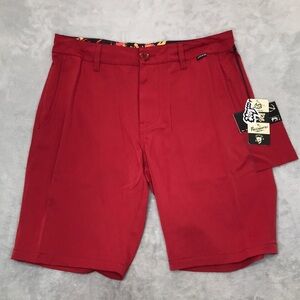 Lost Enterprise Crimson Men's Flat Front Shors Size 32 New